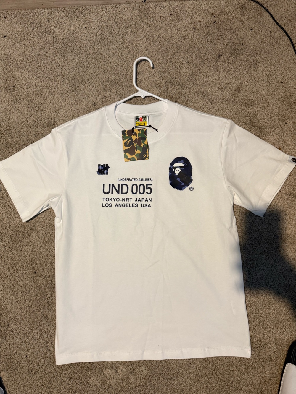 Bape White UND005 Logo Graphic T-Shirt